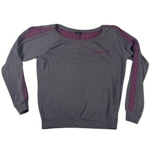 Guess Shirt Women's Size Large Gray With‎ Open Shoulders